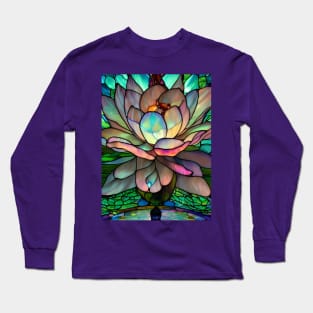 Stained Glass Lotus Flower Long Sleeve T-Shirt